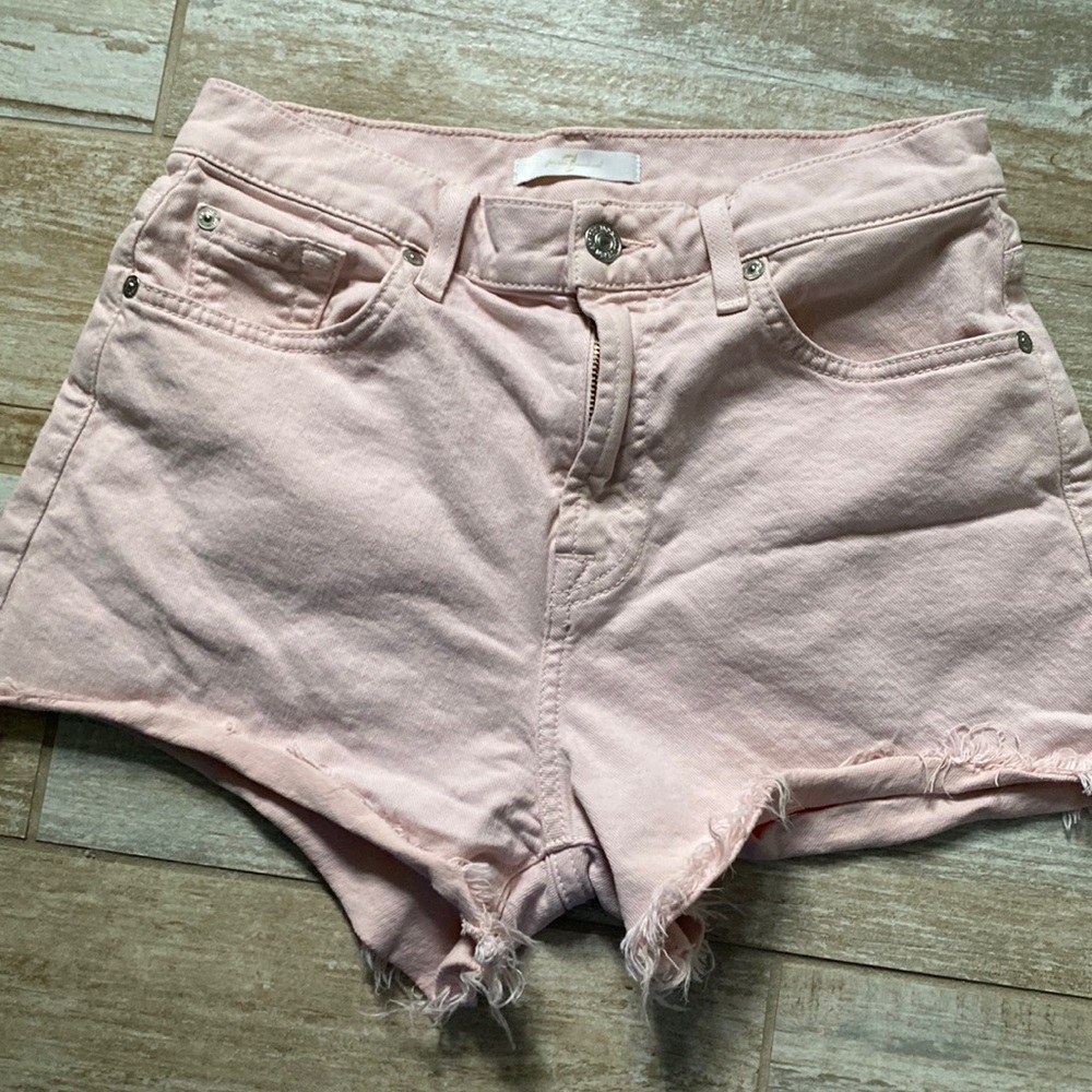 7 for all mankind denim shorts size 27 light pink